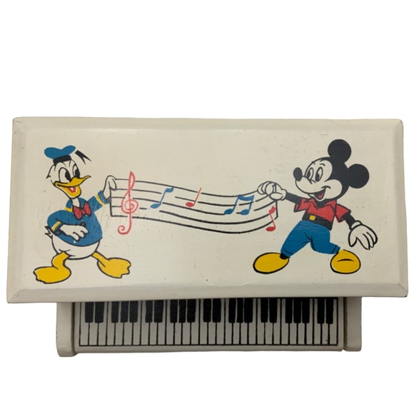 RARE! Vintage Walt Disney’s CHARACTER PIANO, UPRIGHT Wooden Musical Jewelry Box - Picture 2 of 15